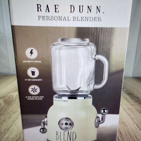 Rae Dunn Personal Blender 350 Watt 17Oz 6 Tip Stainless Steel Blade - Ivory - Picture 1 of 4